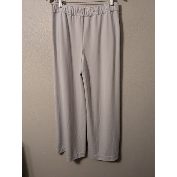 Club Monaco Women’s Pants Grey Size L Dress Pant Wide Leg Knit Pull On - Picture 2 of 9